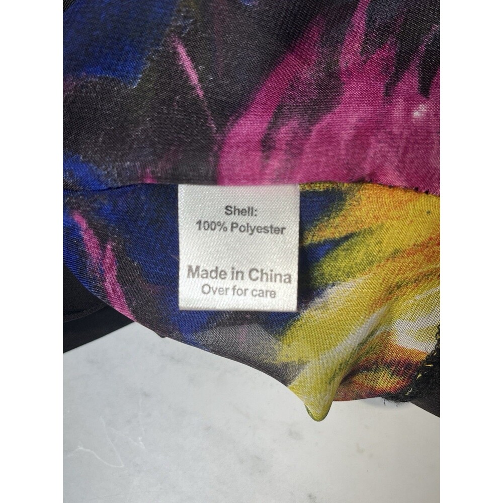 Y2K 2000s’ Chenault M Floral Kimono Tunic Top Blouse Red Black Whimsygoth - Picture 10 of 12